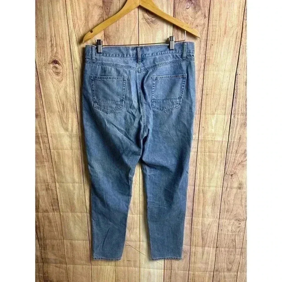 Sun & Stone Abel Patchwork Tapered Straight Leg Jeans 100% Cotton Men's Size 31 - Picture 9 of 10